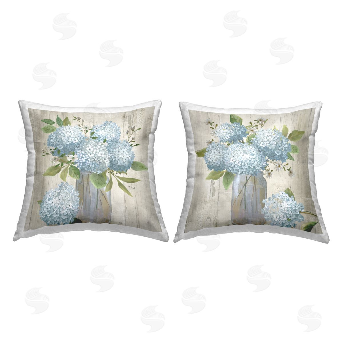 Rustic Hydrangea Bouquets Decorative Printed Pillow, Home Decor by Jennifer Brinley