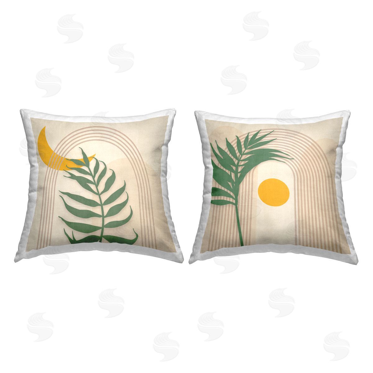 Boho Palms Moon & Sun Decorative Printed Pillow, Home Decor by Jennifer Brinley