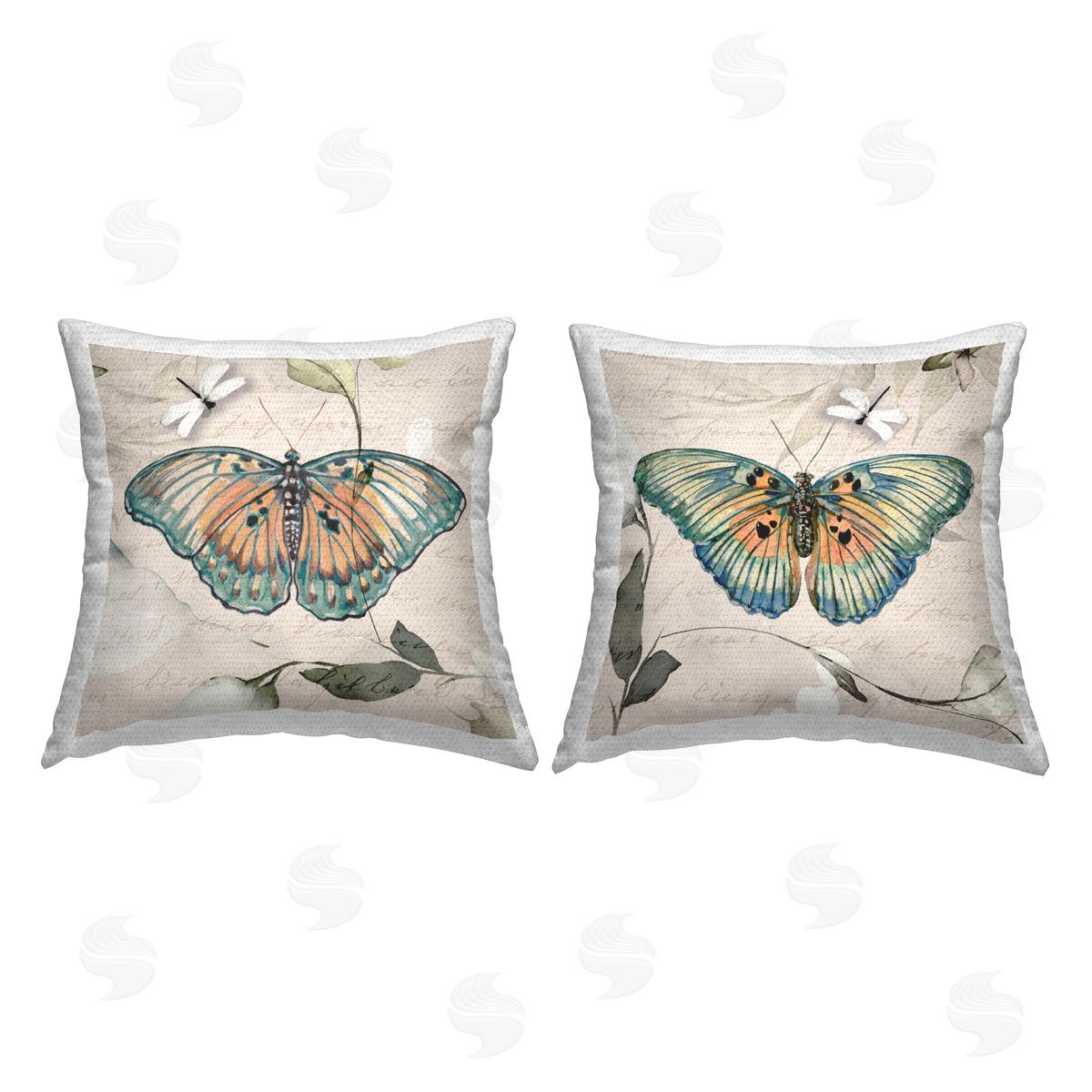 Vintage Insects Collage Outdoor Printed Pillow, Home Decor by Jennifer Brinley