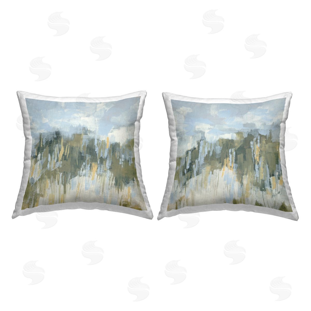 Abstract Grassy Landscape Decorative Printed Pillow, Home Decor by Jennifer Brinley