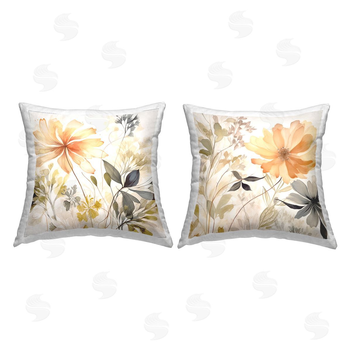 Soft Botanicals Pattern Decorative Printed Pillow, Home Decor by Jennifer Brinley
