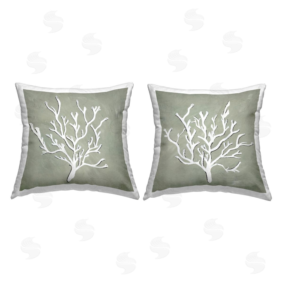 Minimal Coral Shapes Decorative Printed Pillow, Home Decor by Jennifer Brinley