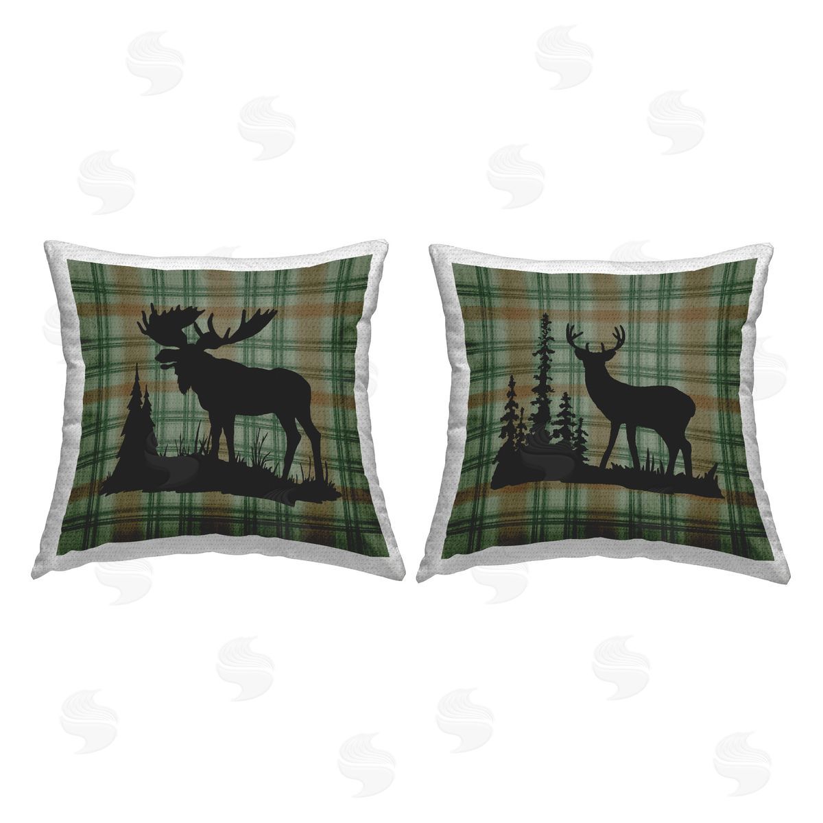 Jacki Frerichs Plaid Woodland Animals Outdoor Quick-Dry Polyester Printed Throw Pillow
