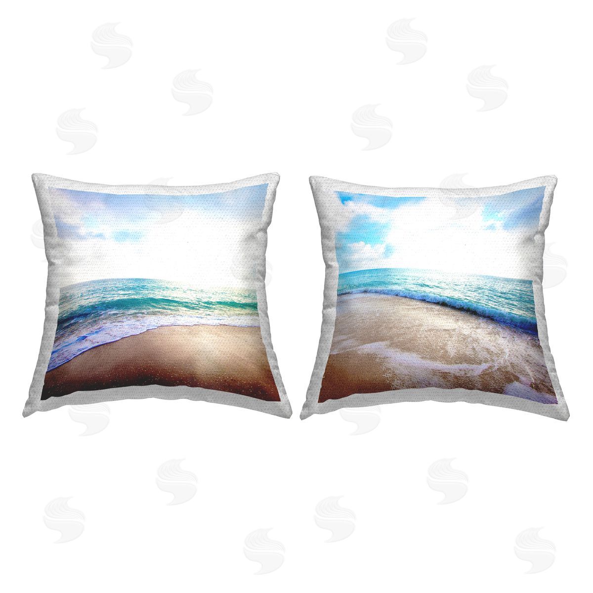 Susan Bryant Waves Breaking Shoreline Outdoor Quick-Dry Polyester Printed Throw Pillow