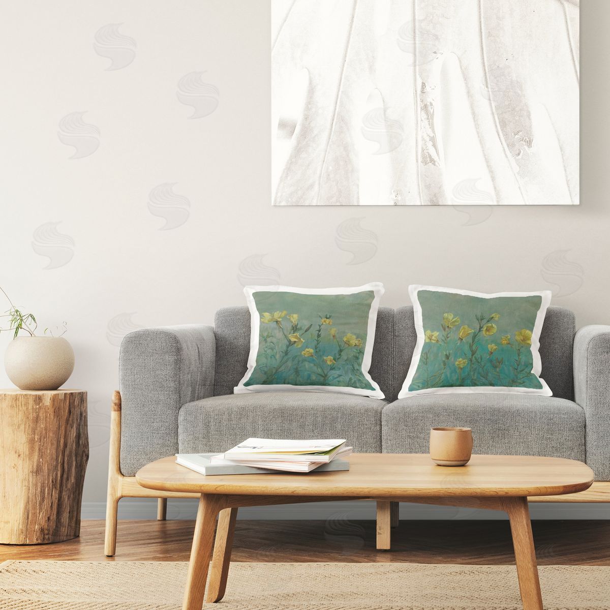 Stupell Studio Evening Primrose Flower Unfurling Printed Plush Polyester Throw Pillow