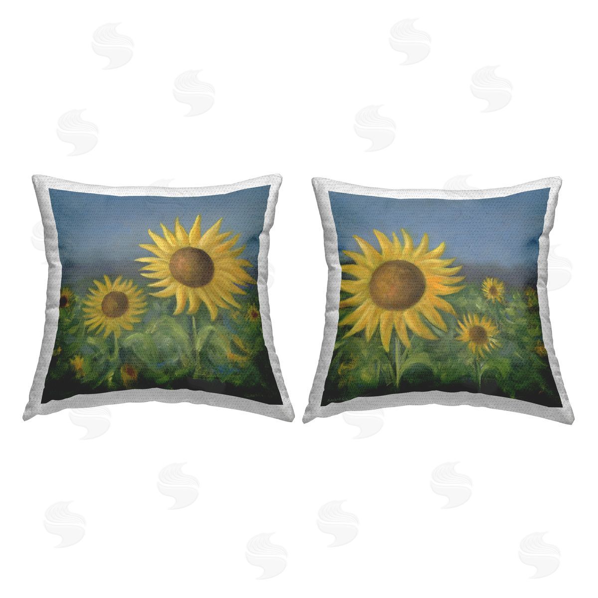 Stupell Studio Gorgeous Sunflower Field  Outdoor Quick-Dry Polyester Printed Throw Pillow
