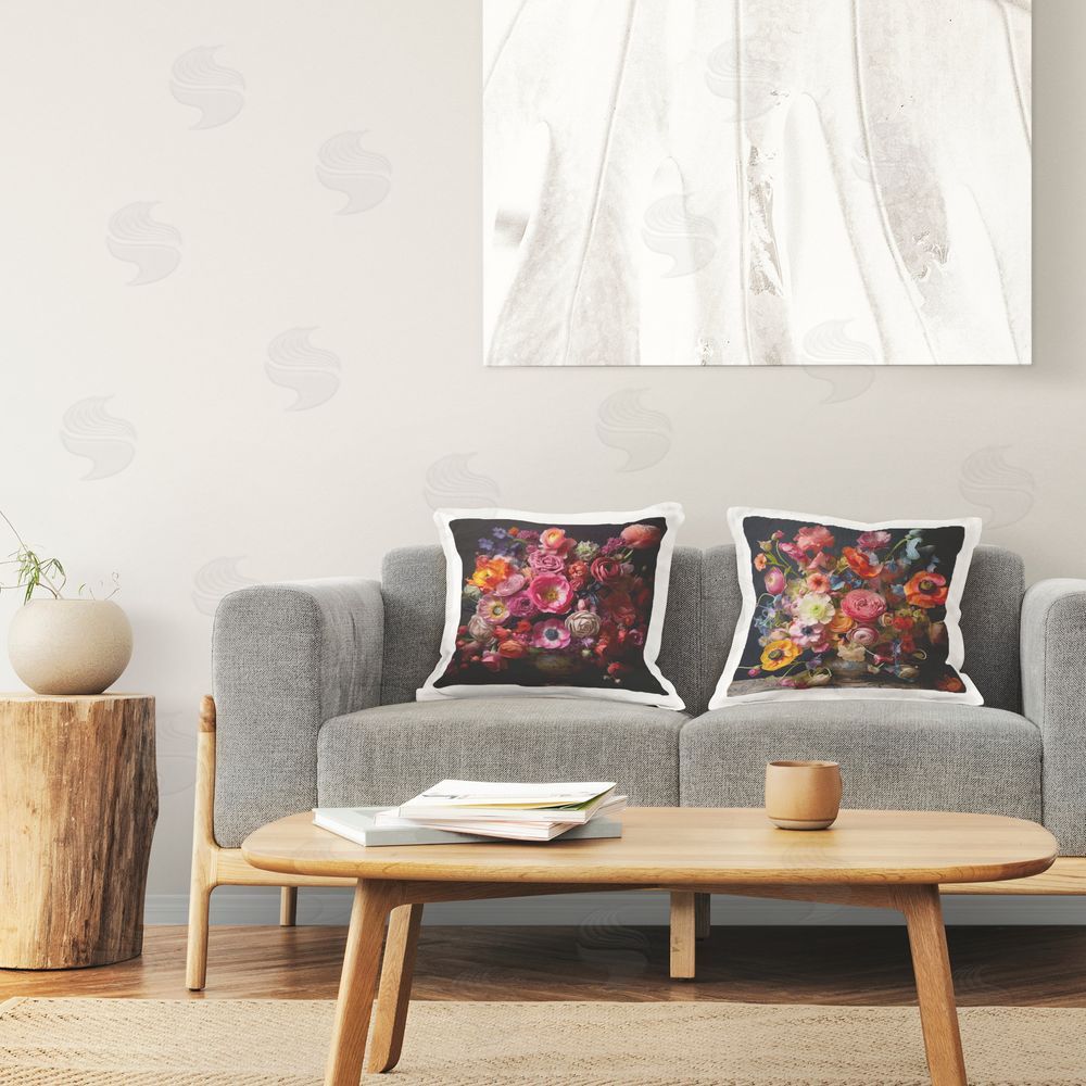 Lazar Studio Stunning Still Life Floral Arrangement Printed Plush Polyester Throw Pillow On Chair