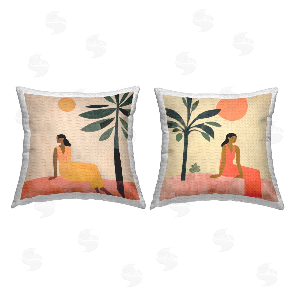 Lazar Studio Female Figure Resting Outdoors Outdoor Quick-Dry Polyester Printed Throw Pillow