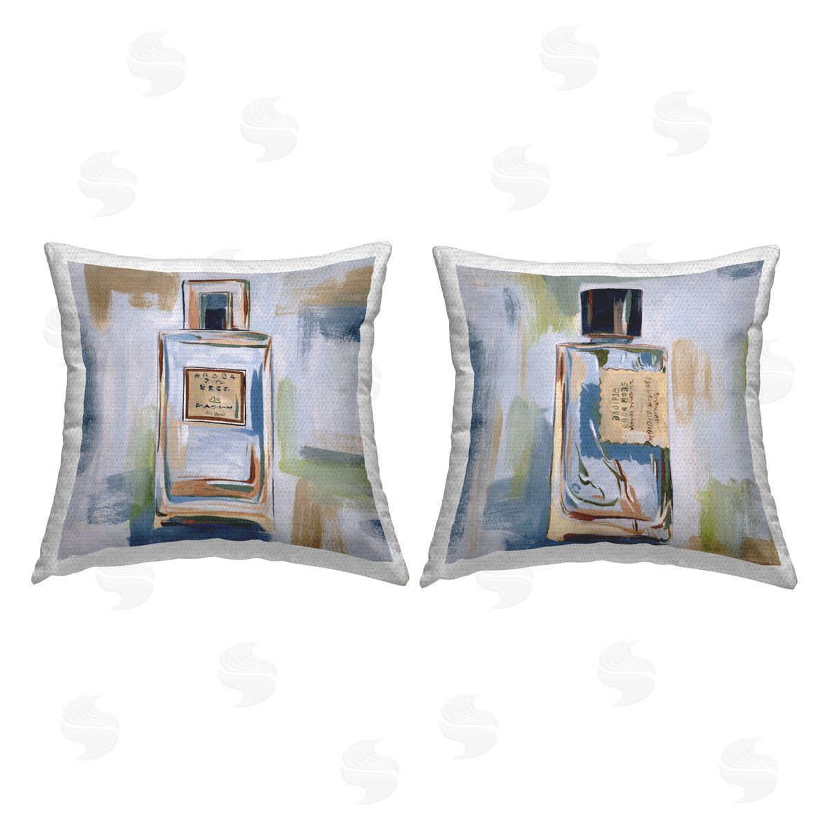 Melissa Wang Abstract Cologne Perfume Bottle  Outdoor Quick-Dry Polyester Printed Throw Pillow