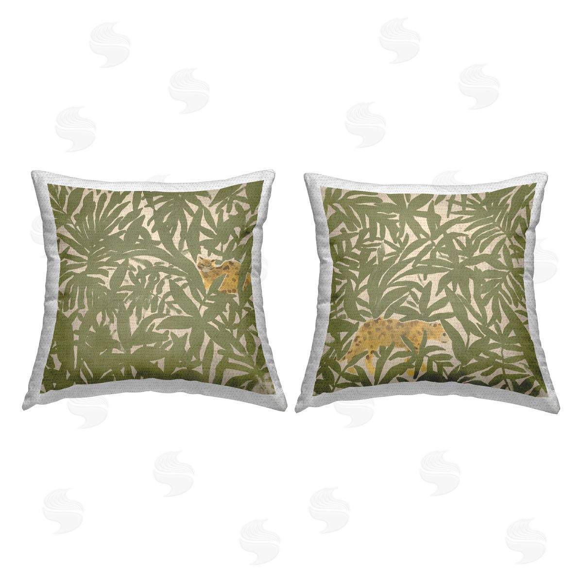 June Erica Vess Hunting Jungle Cat Outdoor Quick-Dry Polyester Printed Throw Pillow