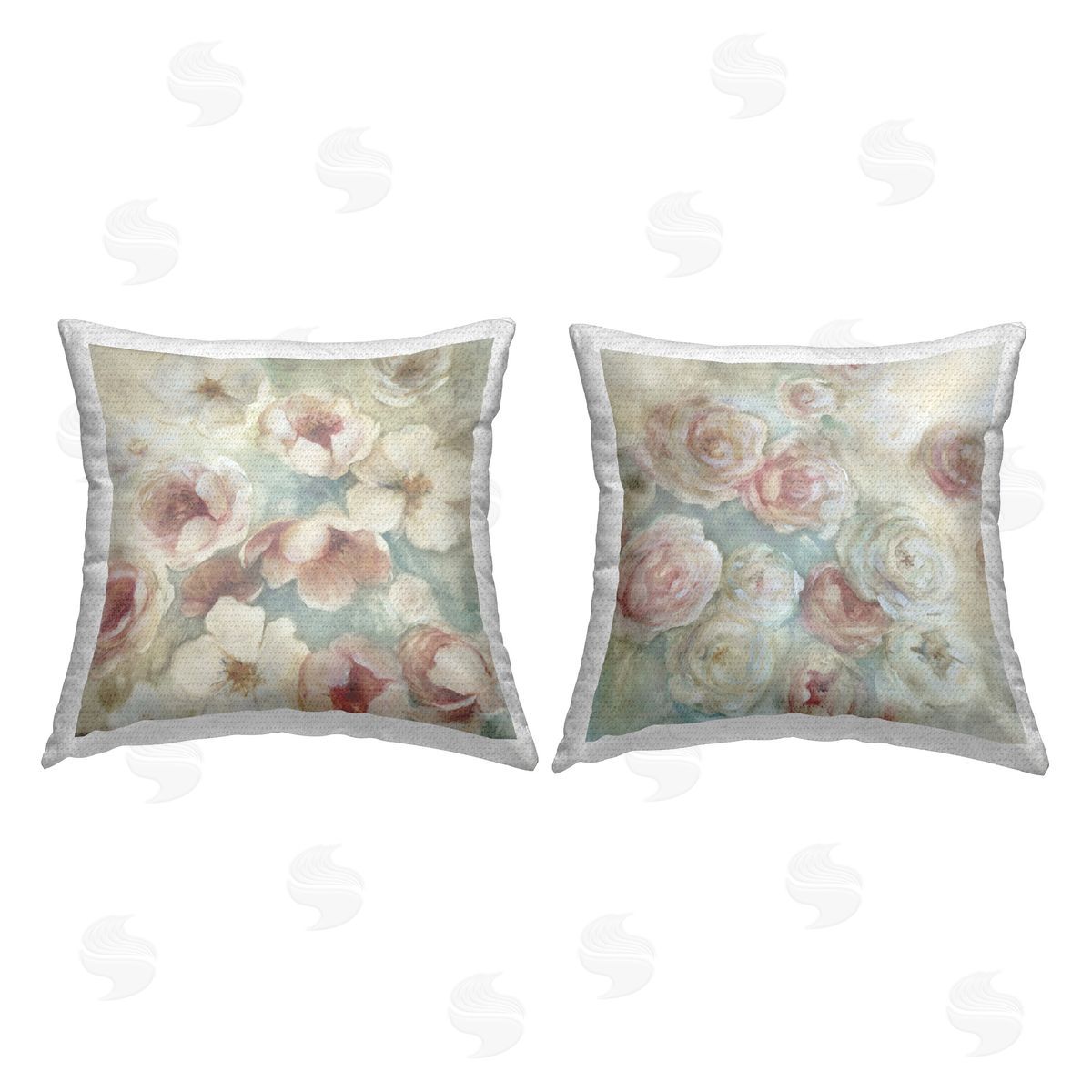 Carol Robinson Misty Rose Blooms Outdoor Quick-Dry Polyester Printed Throw Pillow