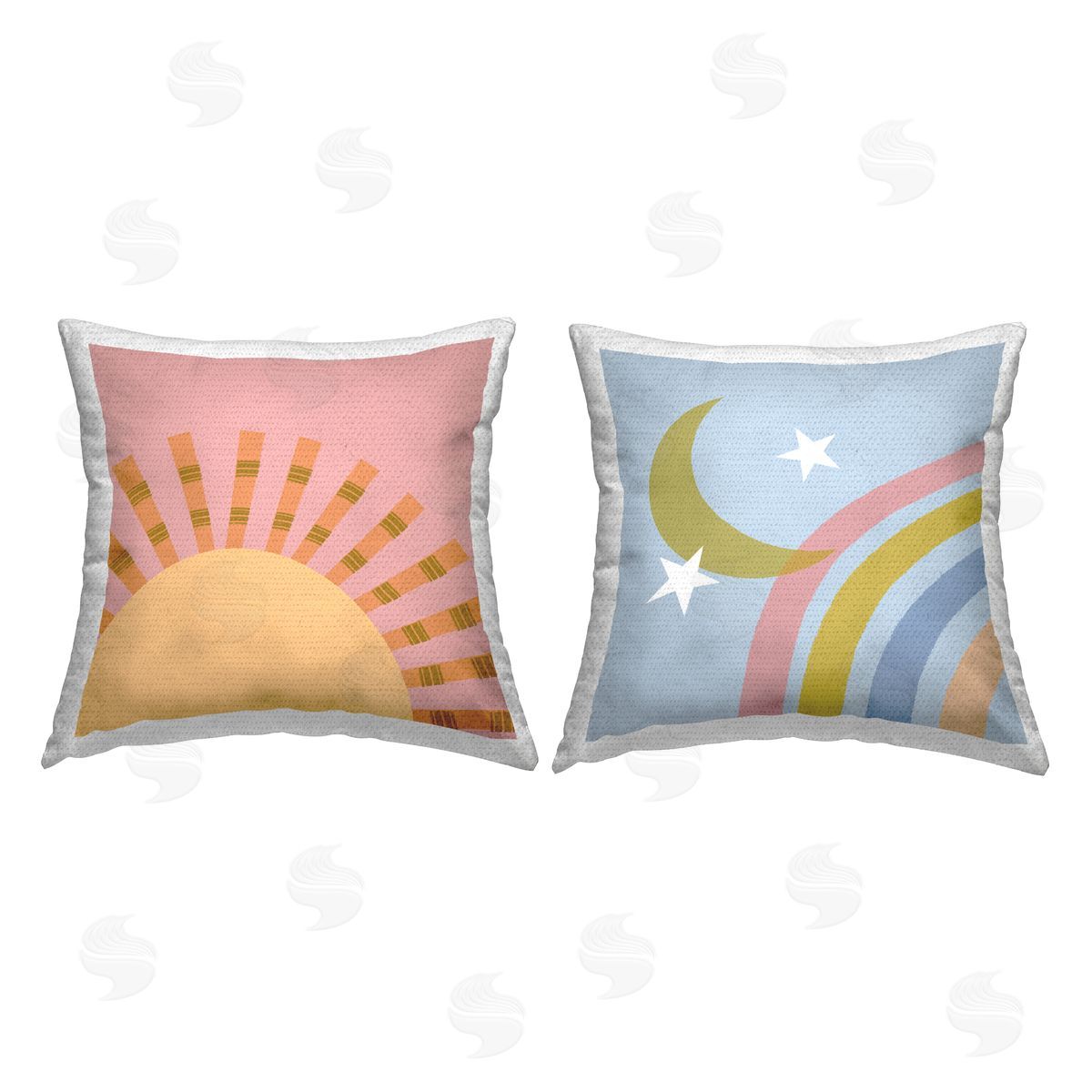 Tina Finn Whimsical Moon & Sun Outdoor Quick-Dry Polyester Printed Throw Pillow