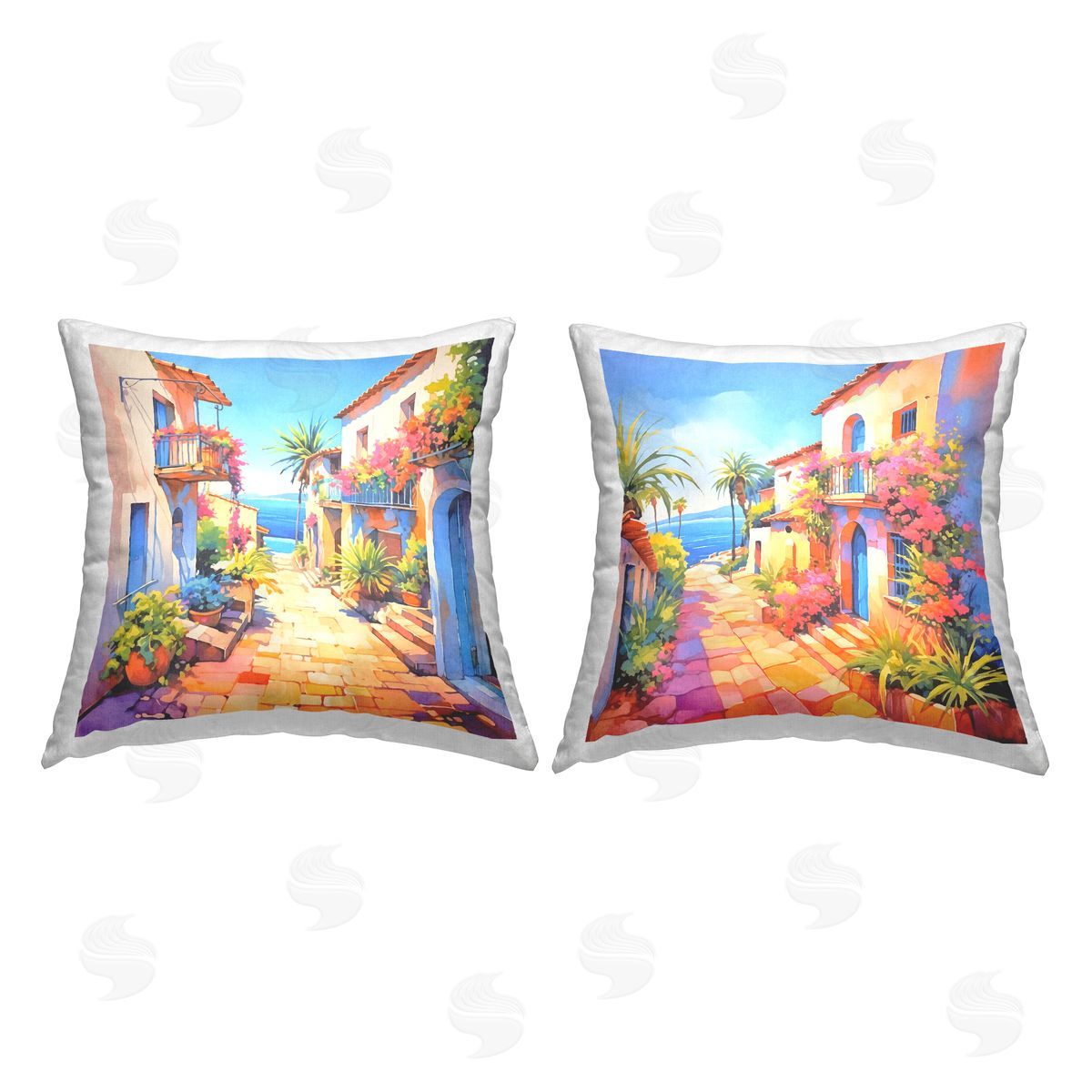 Andrea Haase Summer Island Landscape Printed Plush Polyester Throw Pillow