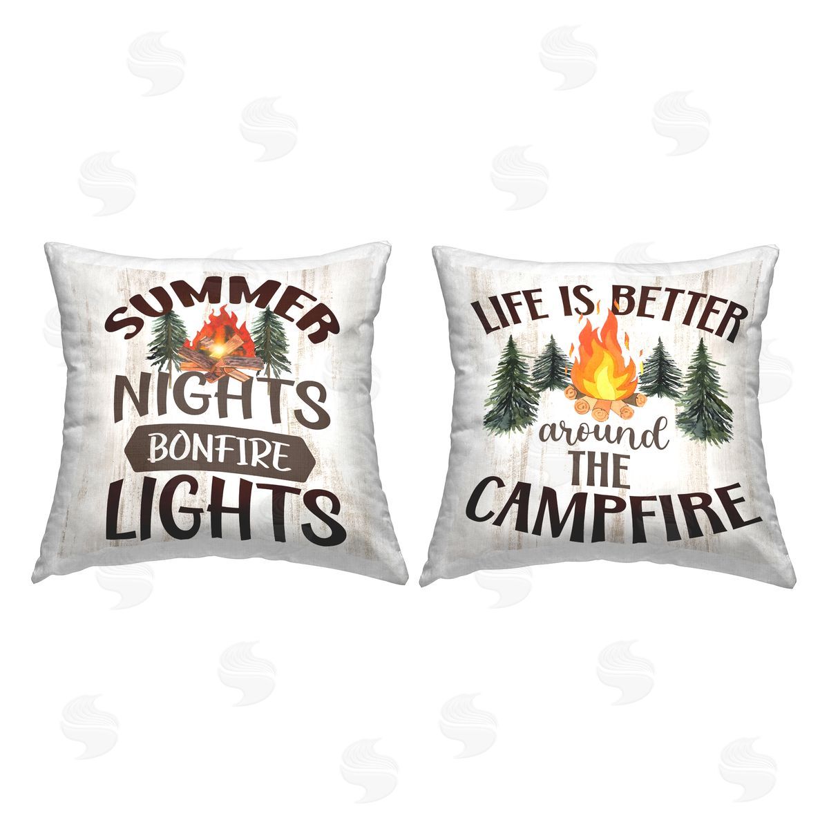 Kim Allen Summer Camping Phrases Printed Plush Polyester Throw Pillow