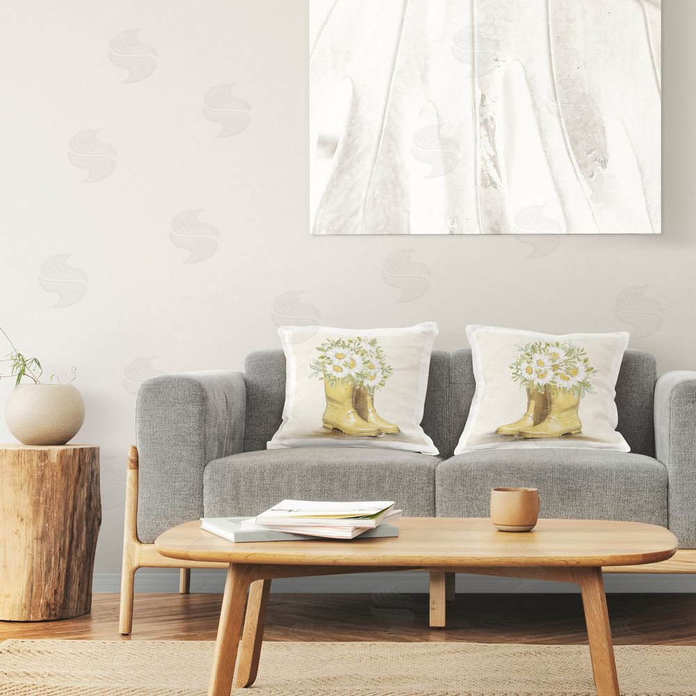 Kim Allen Sunny Garden Bouquet Printed Plush Polyester Throw Pillow On Chair