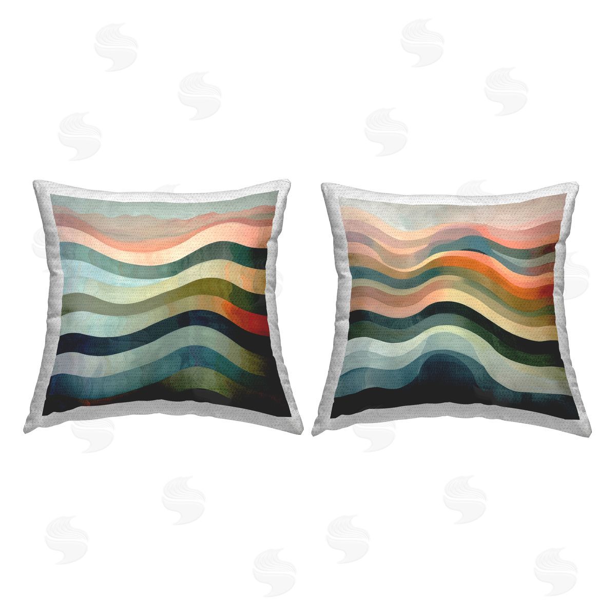 Lazar Studio Dynamic Abstract Wave Outdoor Quick-Dry Polyester Printed Throw Pillow