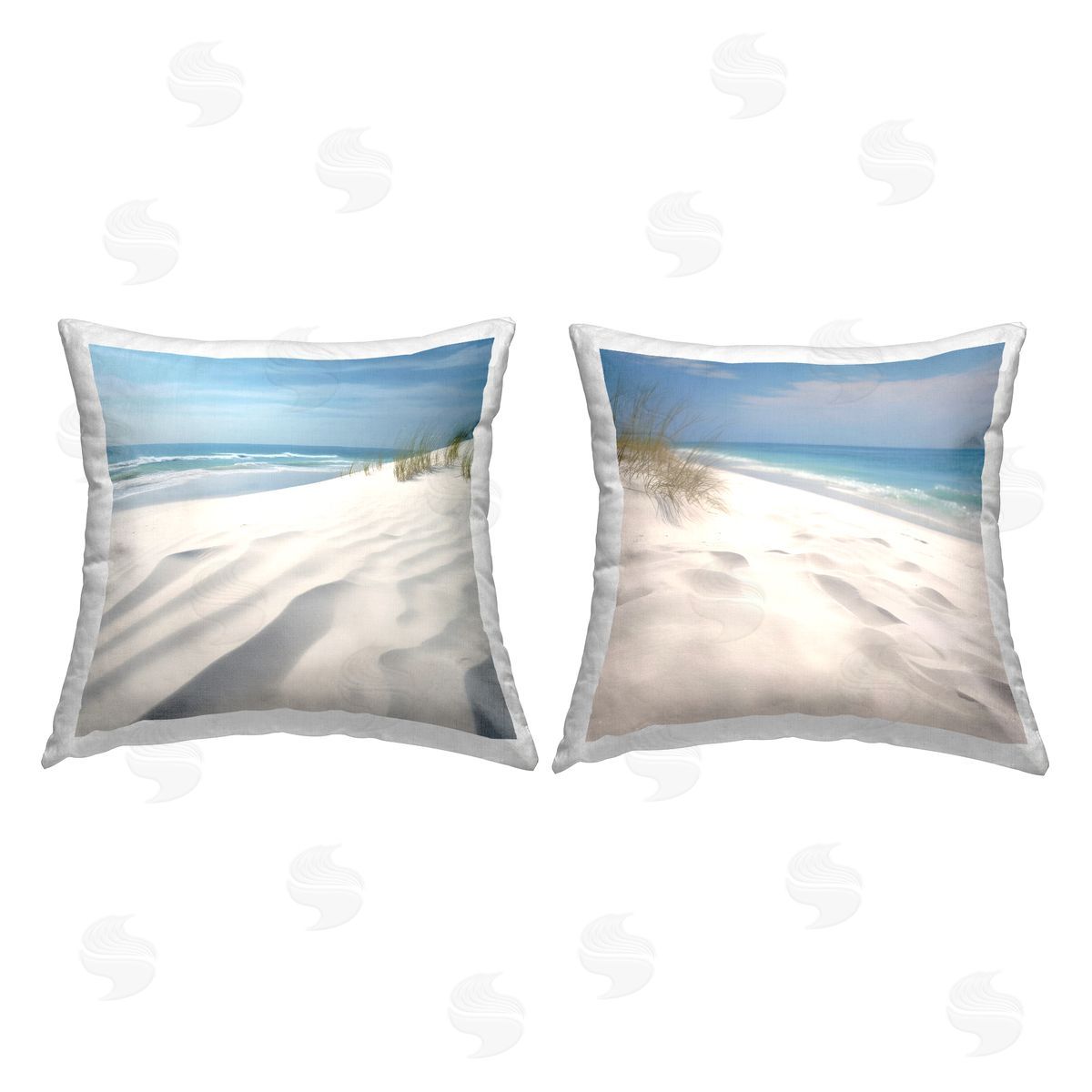 Lazar Studio Calming Seabreeze Scene Printed Plush Polyester Throw Pillow