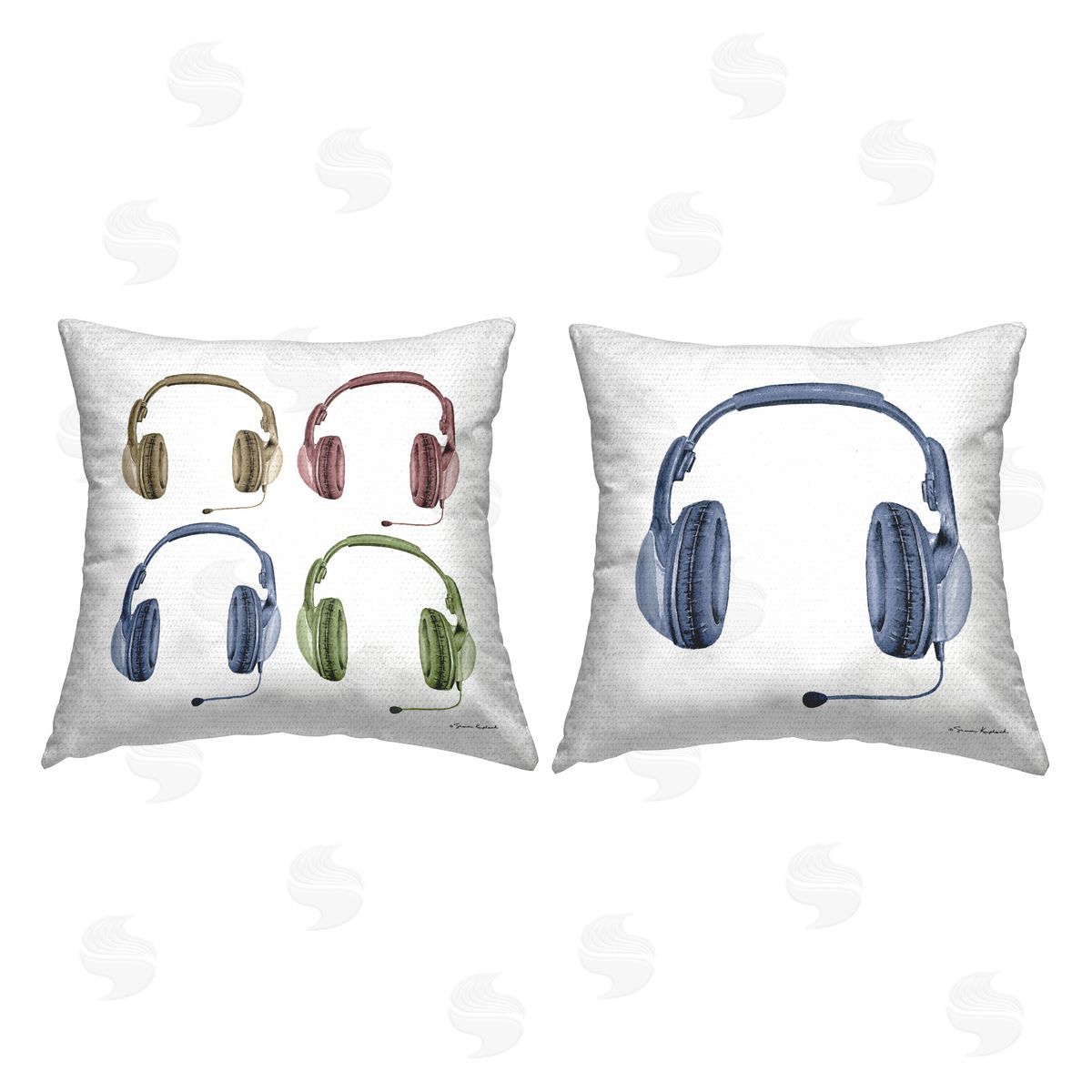 Sharon Kuplack Various Gamer Headsets Outdoor Quick-Dry Polyester Printed Throw Pillow