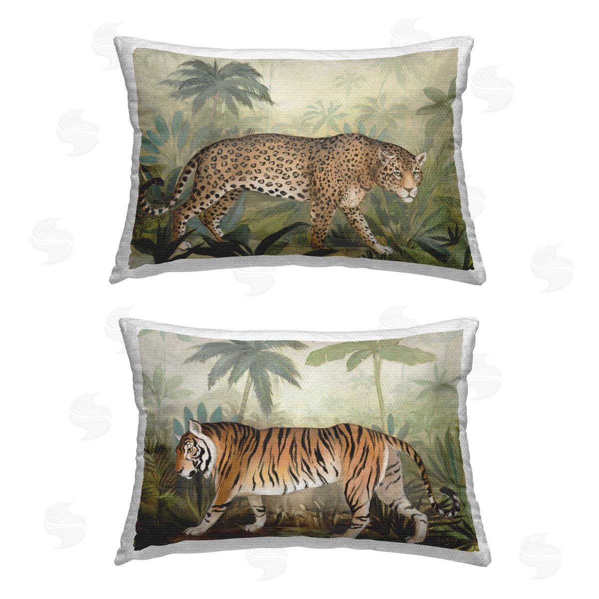 Julia Purinton Big Cats Prowl Outdoor Quick-Dry Polyester Printed Throw Pillow