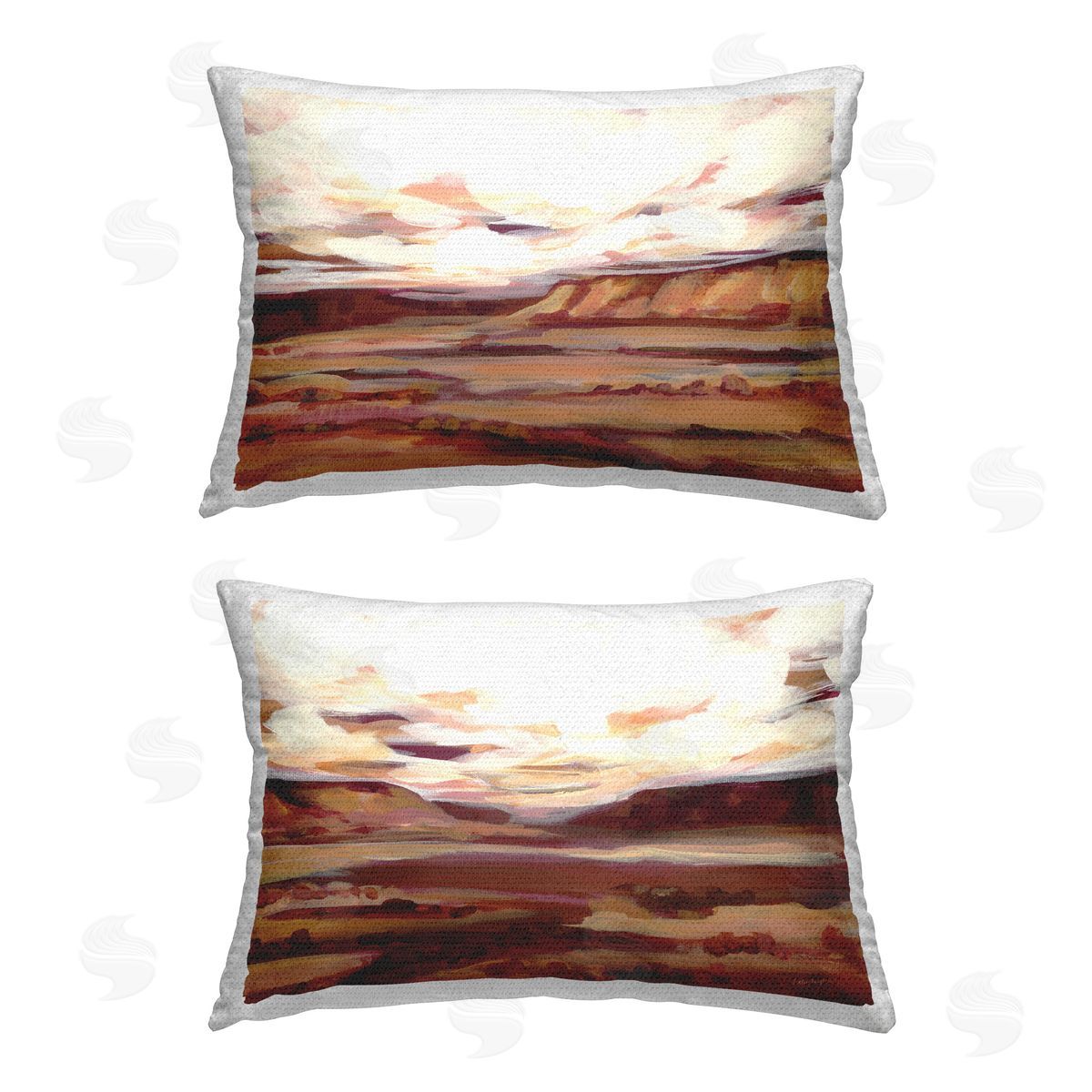 Haley Knighten Mauve Mesa Abstract Landscape  Outdoor Quick-Dry Polyester Printed Throw Pillow
