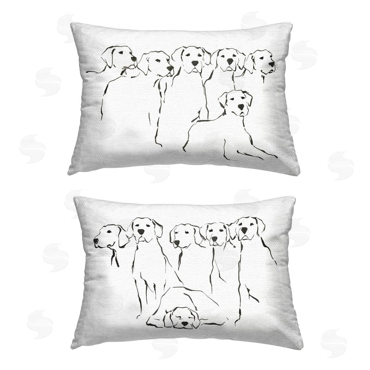 Ethan Harper Minimal Dog Doodles Outdoor Quick-Dry Polyester Printed Throw Pillow