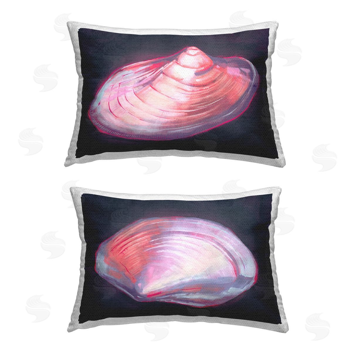 Stupell Studio Pink Clam Shells  Outdoor Quick-Dry Polyester Printed Throw Pillow