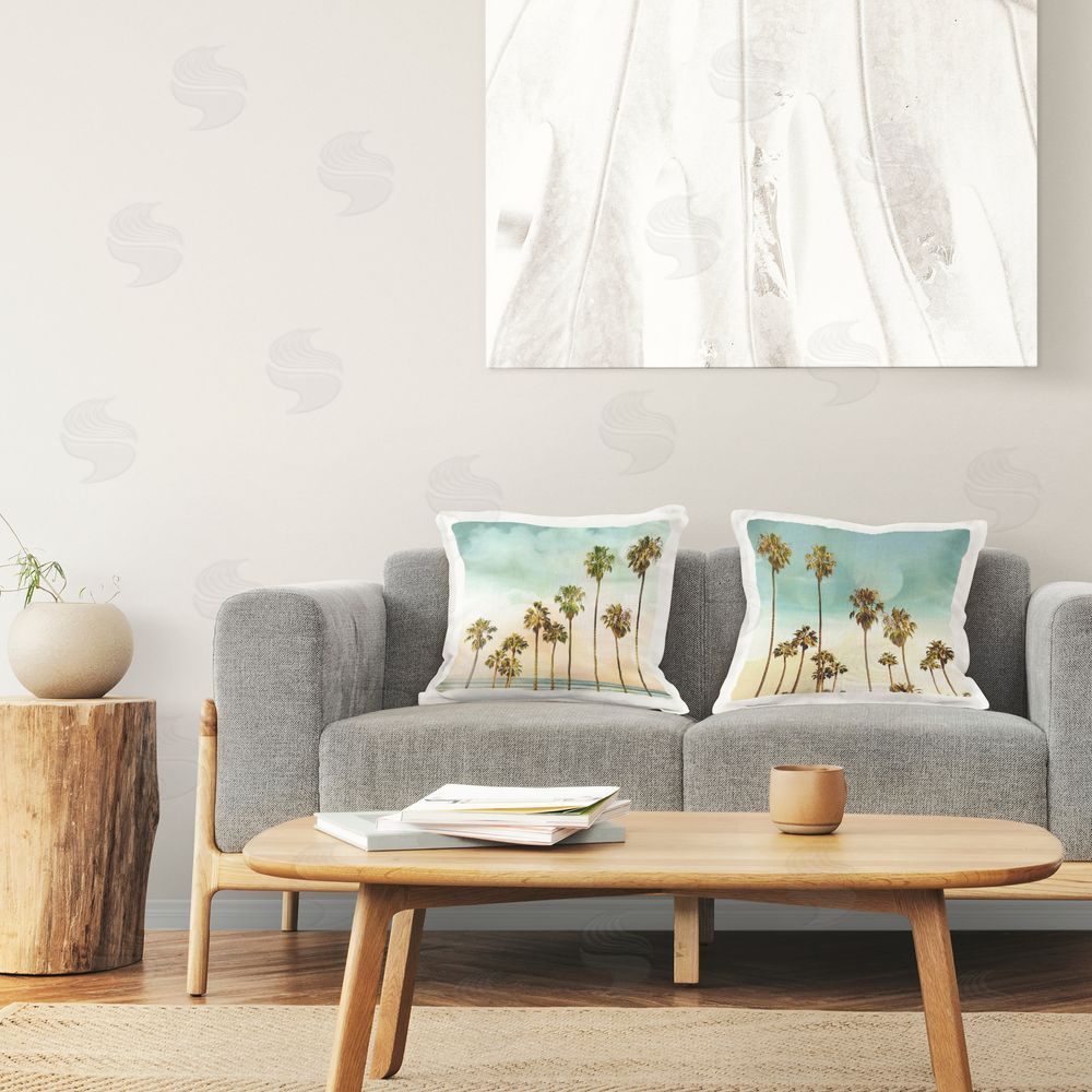 Devon Davis Ascending Heights Palm Trees Printed Plush Polyester Throw Pillow On Chair