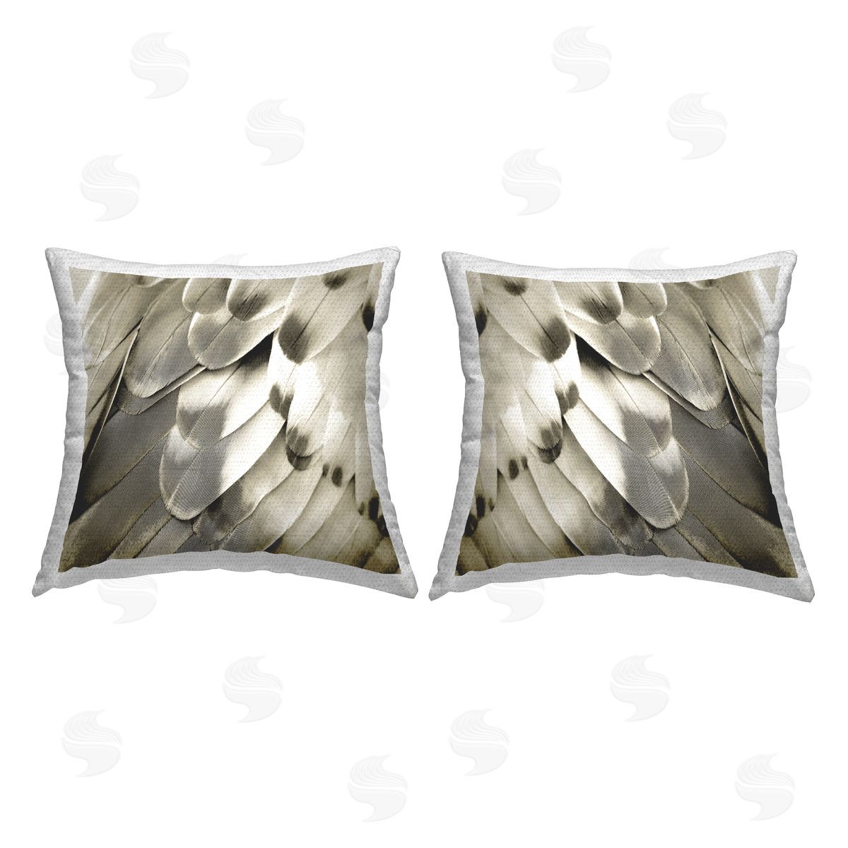 Julia Bosco Feather Details Bird Wings Outdoor Quick-Dry Polyester Printed Throw Pillow