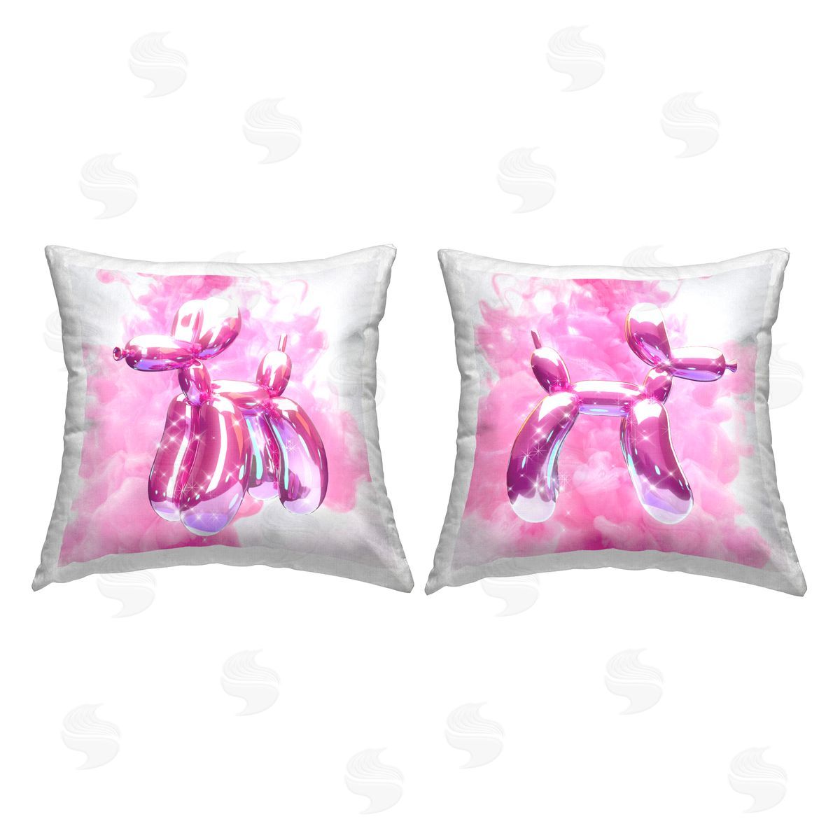 Ziwei Li Shimmering Balloon Animals Printed Plush Polyester Throw Pillow