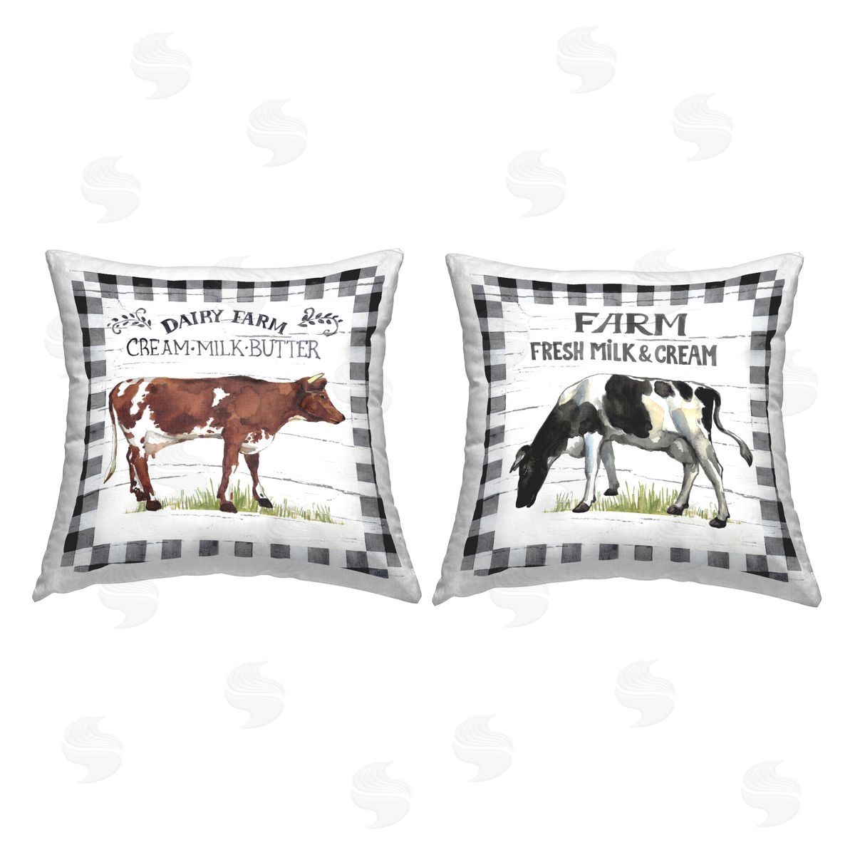 Elena Vladykina Dairy Farm Cattle Printed Plush Polyester Throw Pillow