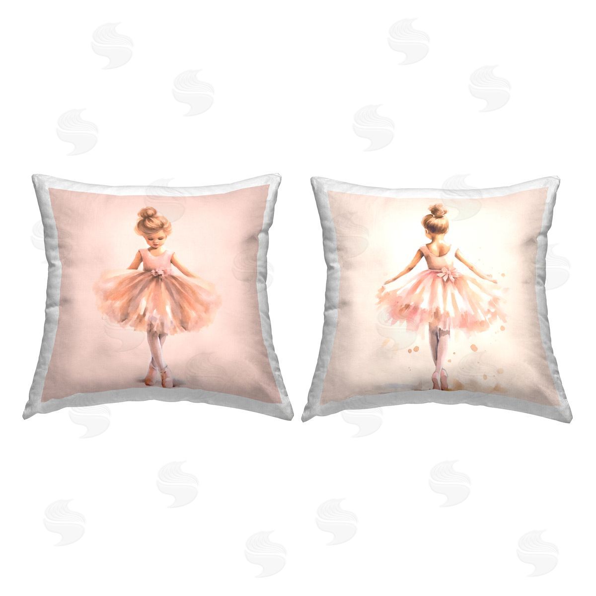 Andrea Haase Dancing Star Ballerinas Printed Plush Polyester Throw Pillow