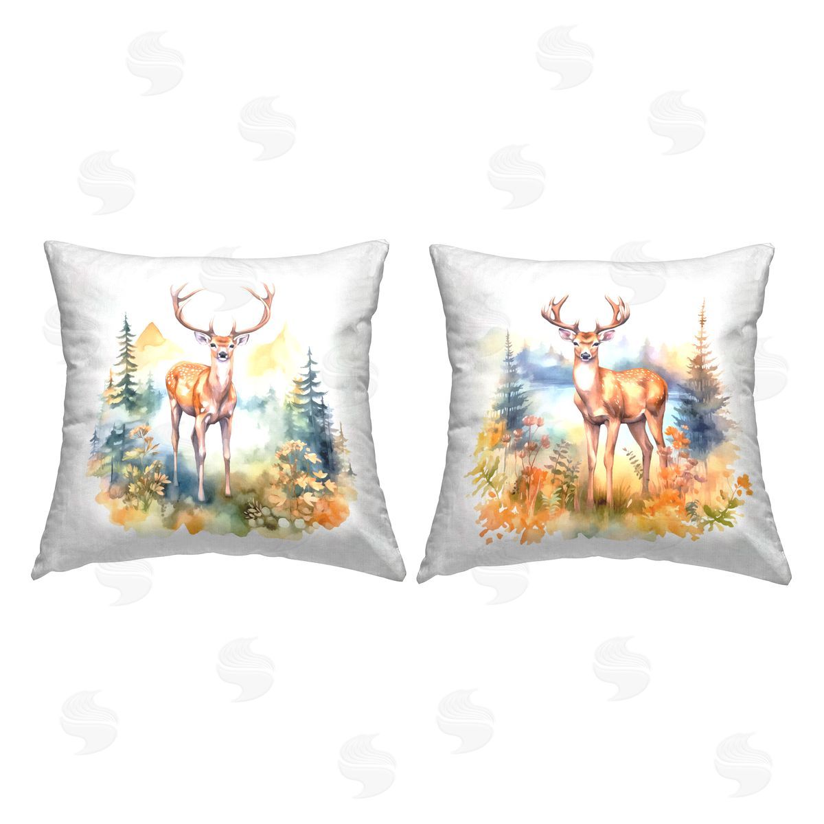 Andrea Haase Wild Deer Overlook Printed Plush Polyester Throw Pillow