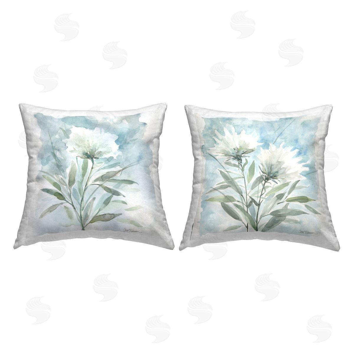 Carol Robinson Soft Wild Thistle Blooms Printed Plush Polyester Throw Pillow