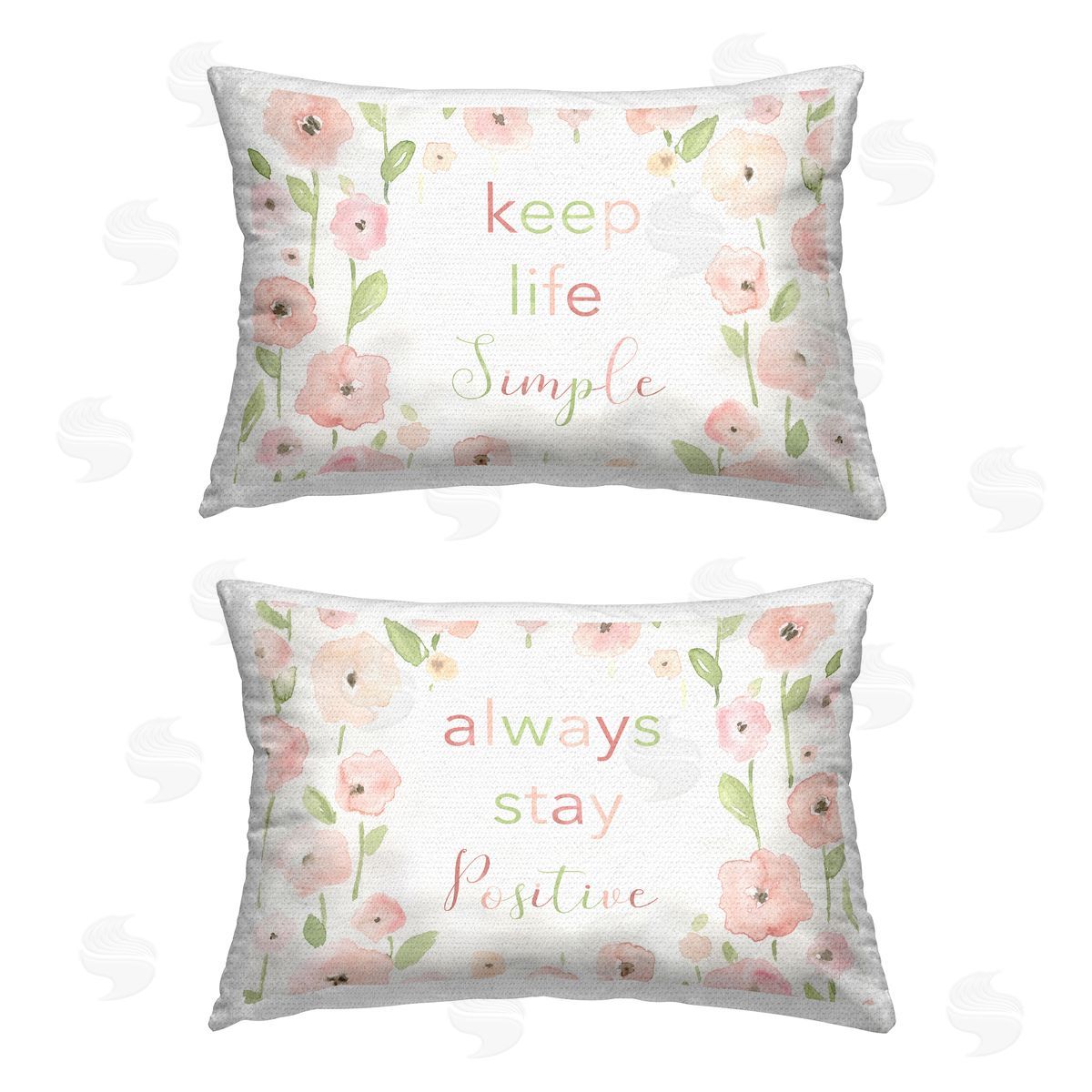 Carol Robinson Floral Positivity Statements Outdoor Quick-Dry Polyester Printed Throw Pillow