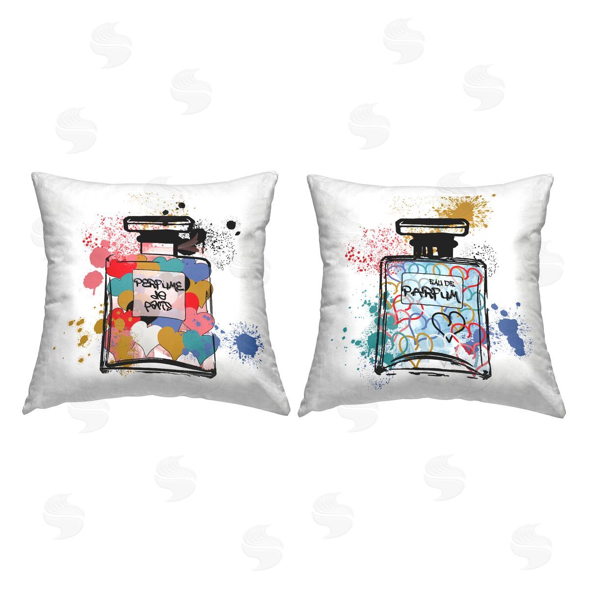 Carol Robinson Urban Perfume Love Printed Plush Polyester Throw Pillow