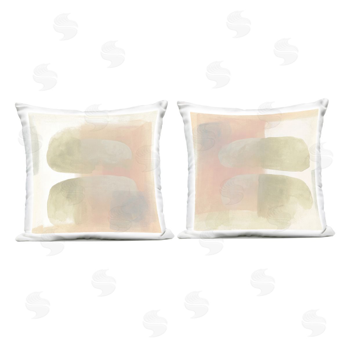 June Erica Vess Neutral Oblong Shapes Abstract Outdoor Quick-Dry Polyester Printed Throw Pillow