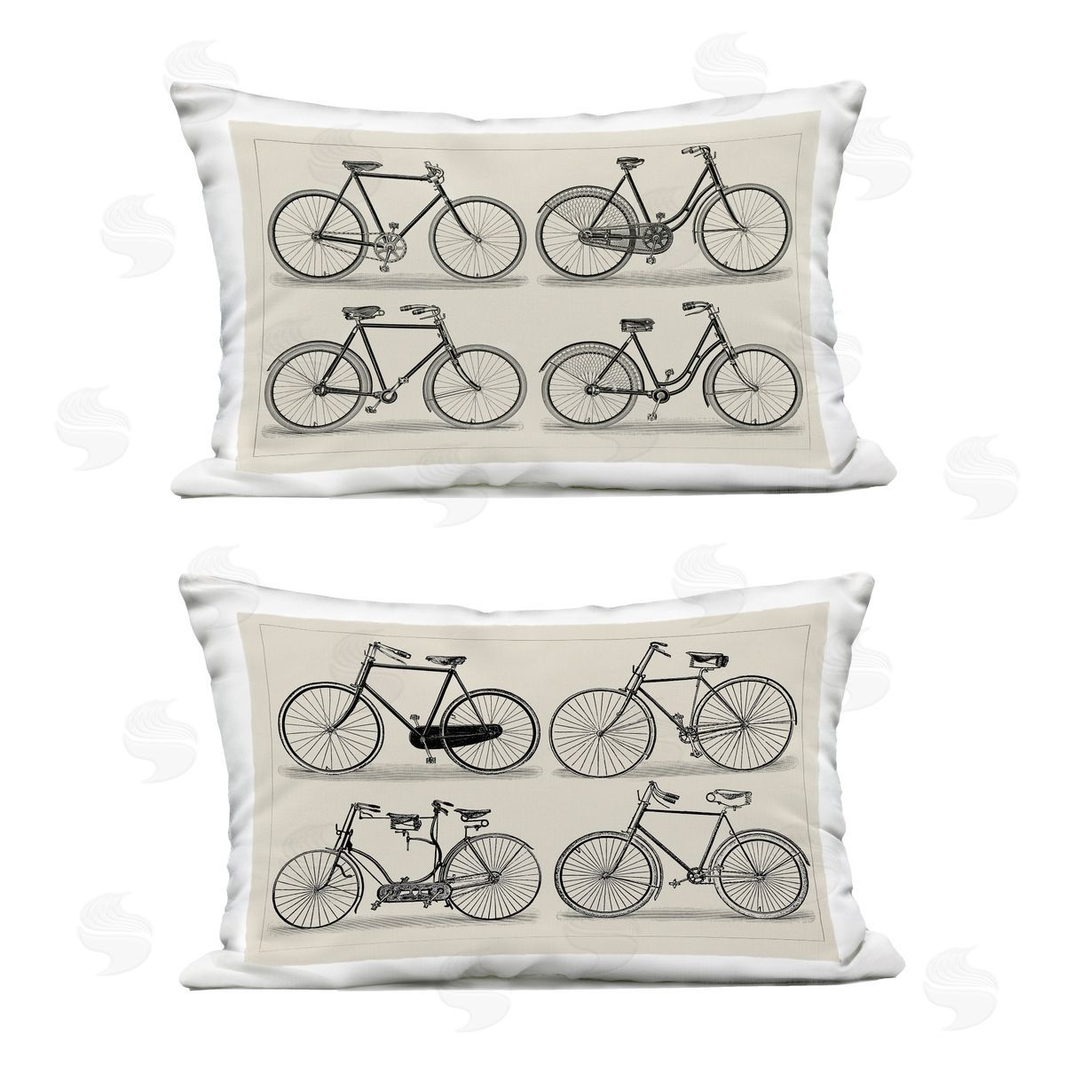 Vision Studio Vintage Bicycle Styles Outdoor Quick-Dry Polyester Printed Throw Pillow