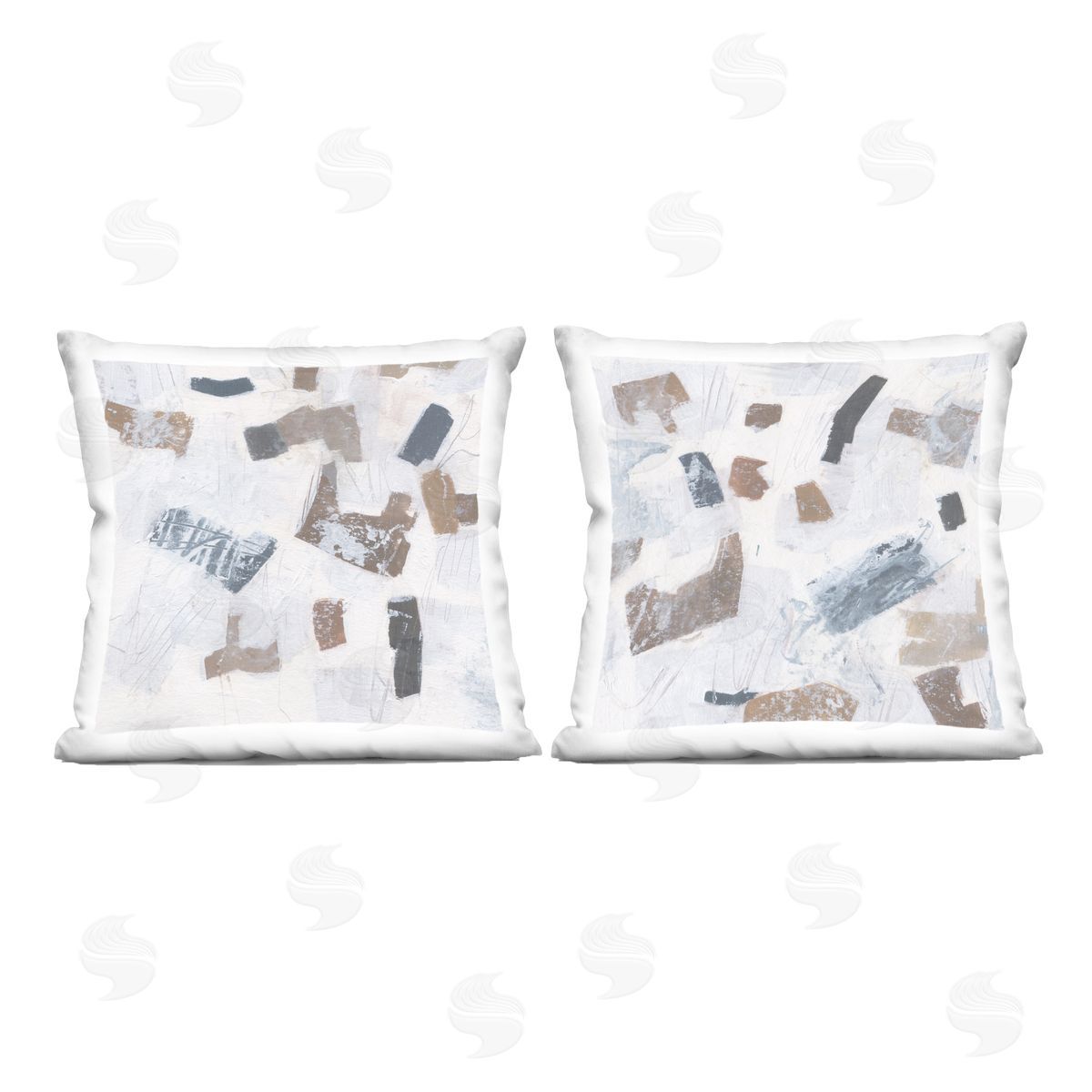 Melissa Wang Scattered Neutral Shapes Printed Plush Polyester Throw Pillow