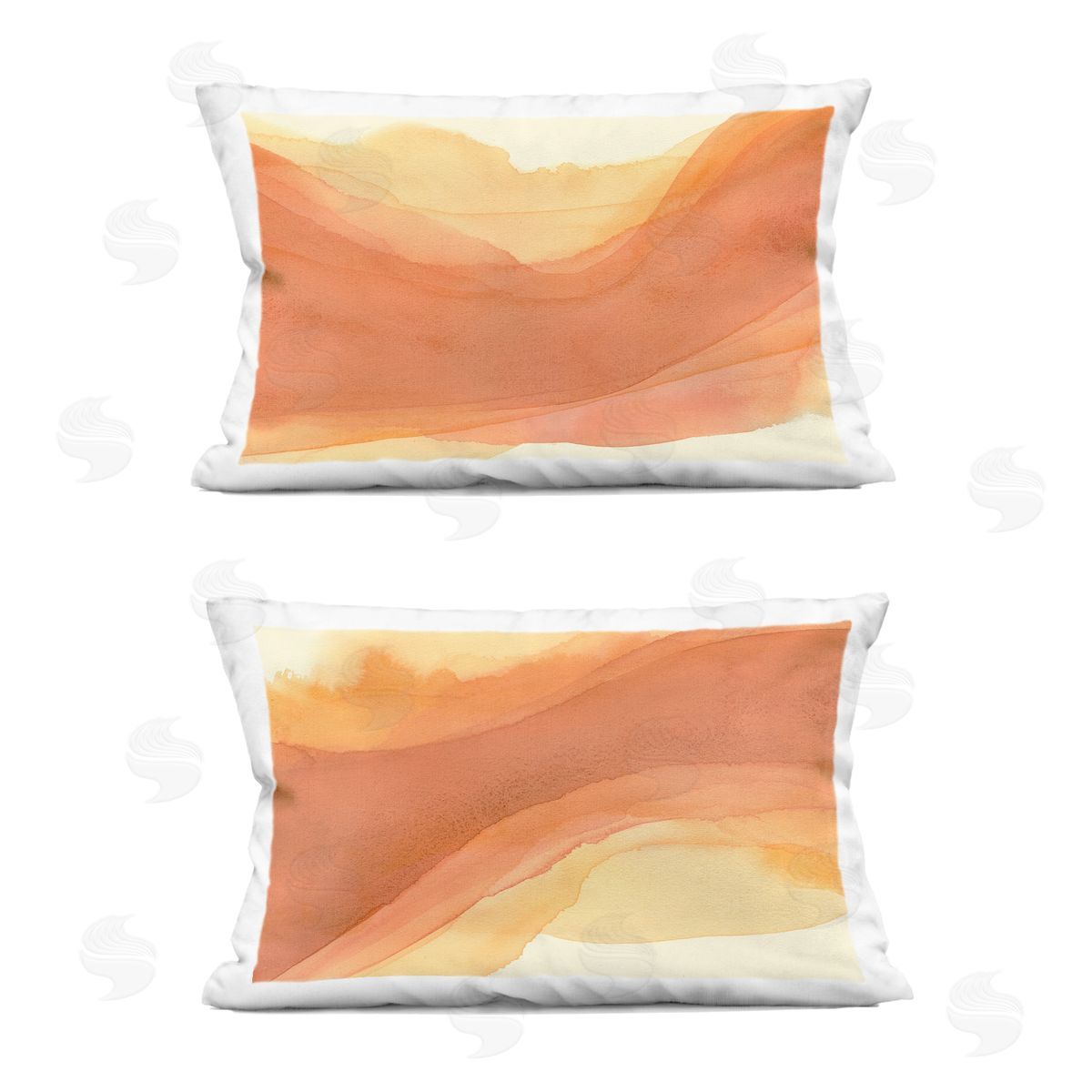 Grace Popp Curving Orange Waves Printed Plush Polyester Throw Pillow