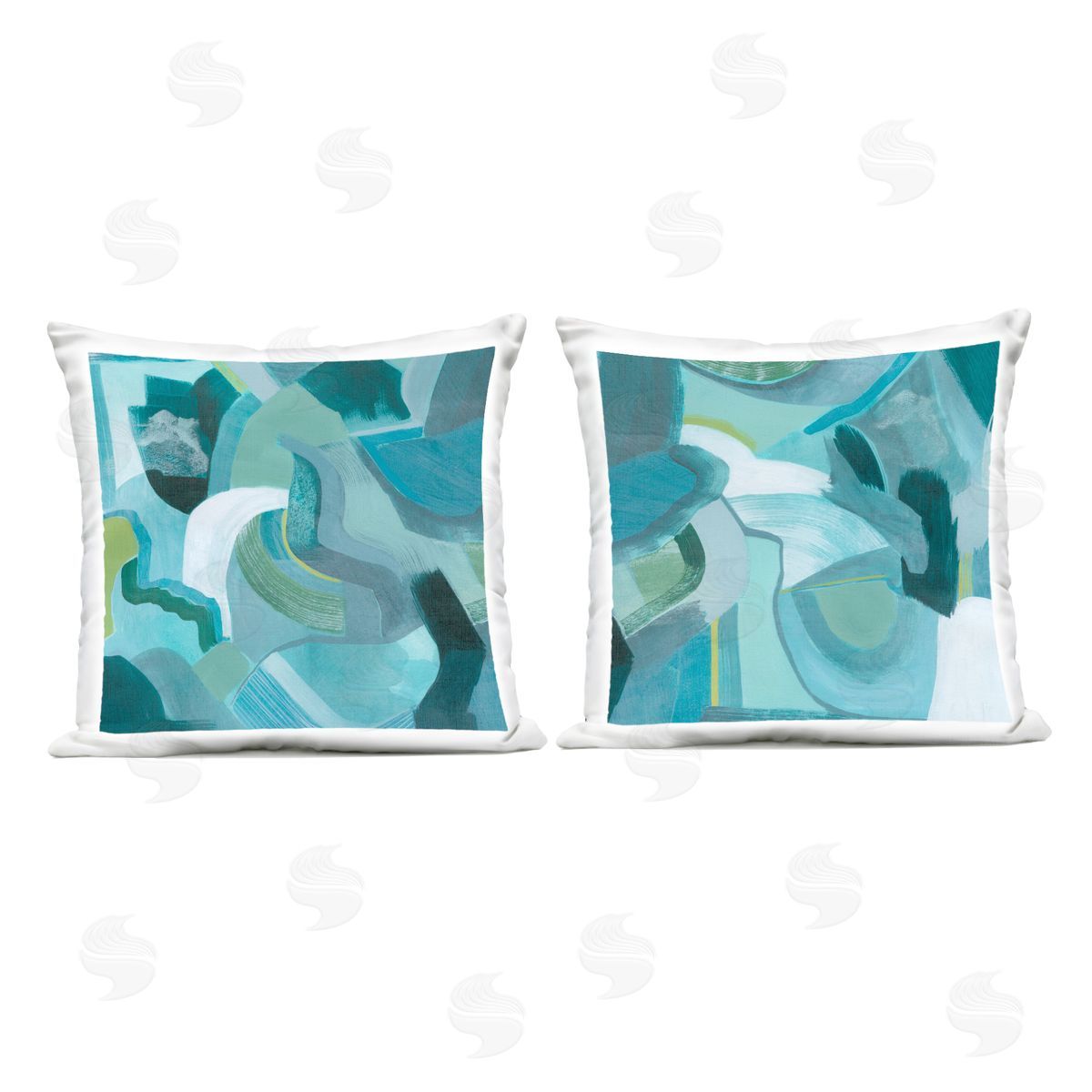 Grace Popp Energetic Blue Patterns Outdoor Quick-Dry Polyester Printed Throw Pillow