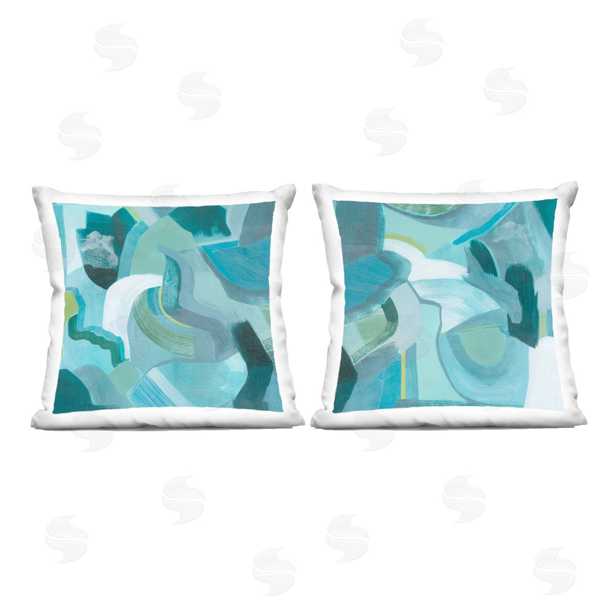 Grace Popp Energetic Blue Patterns Printed Plush Polyester Throw Pillow