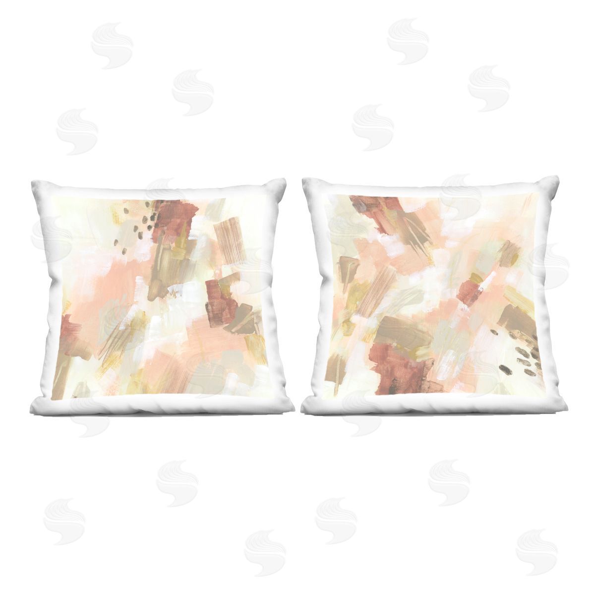 June Erica Vess Energetic Beige Palette Printed Plush Polyester Throw Pillow