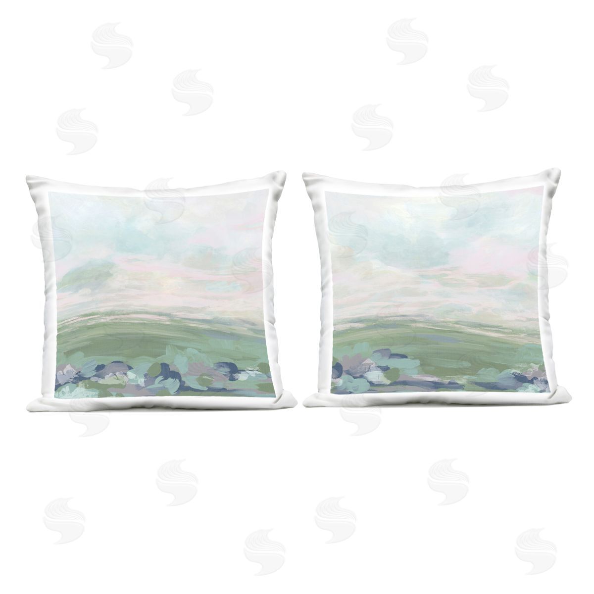 June Erica Vess Abstract Gradient Landscapes Outdoor Quick-Dry Polyester Printed Throw Pillow
