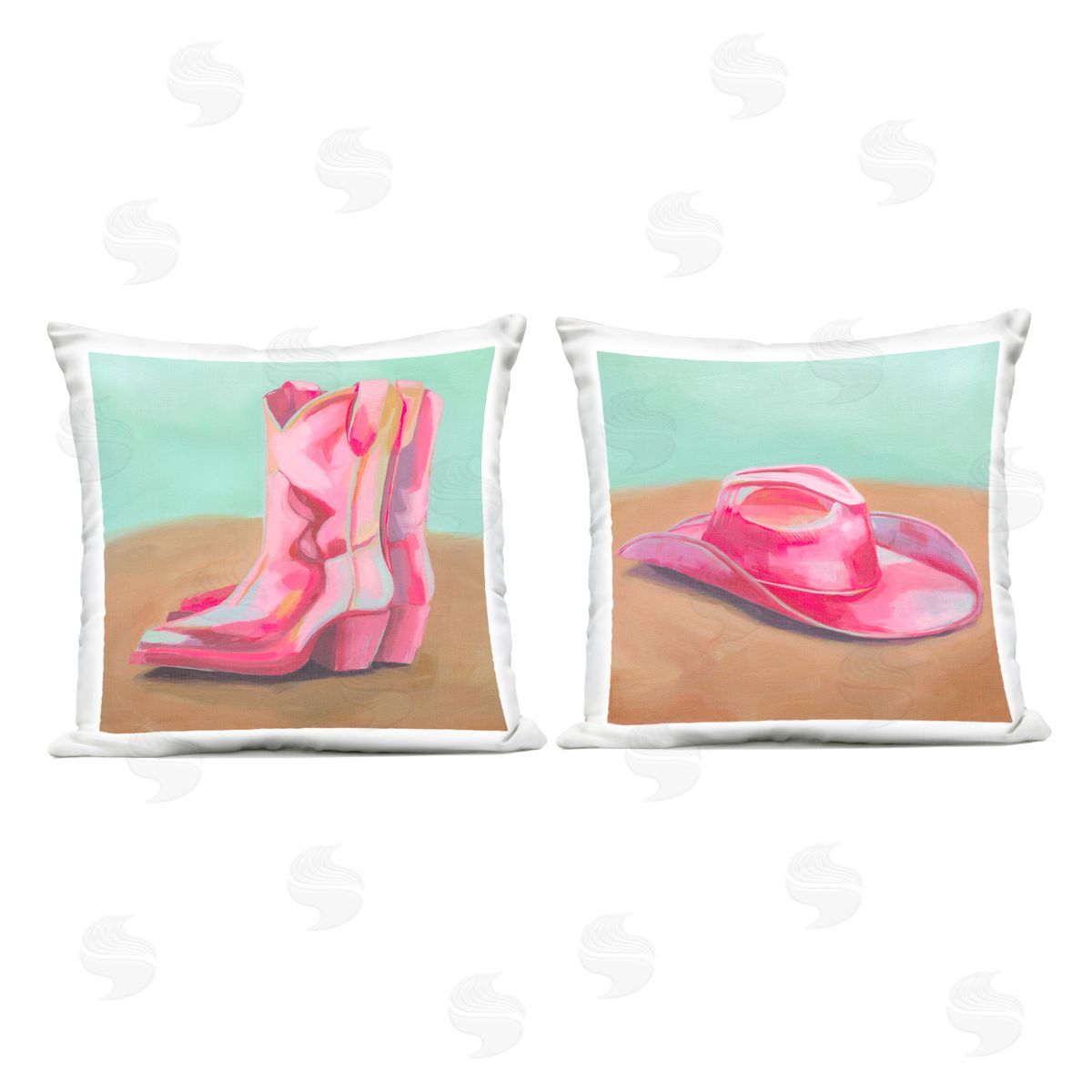 Grace Popp Pink Theme Cowgirl Fashion Outdoor Quick-Dry Polyester Printed Throw Pillow