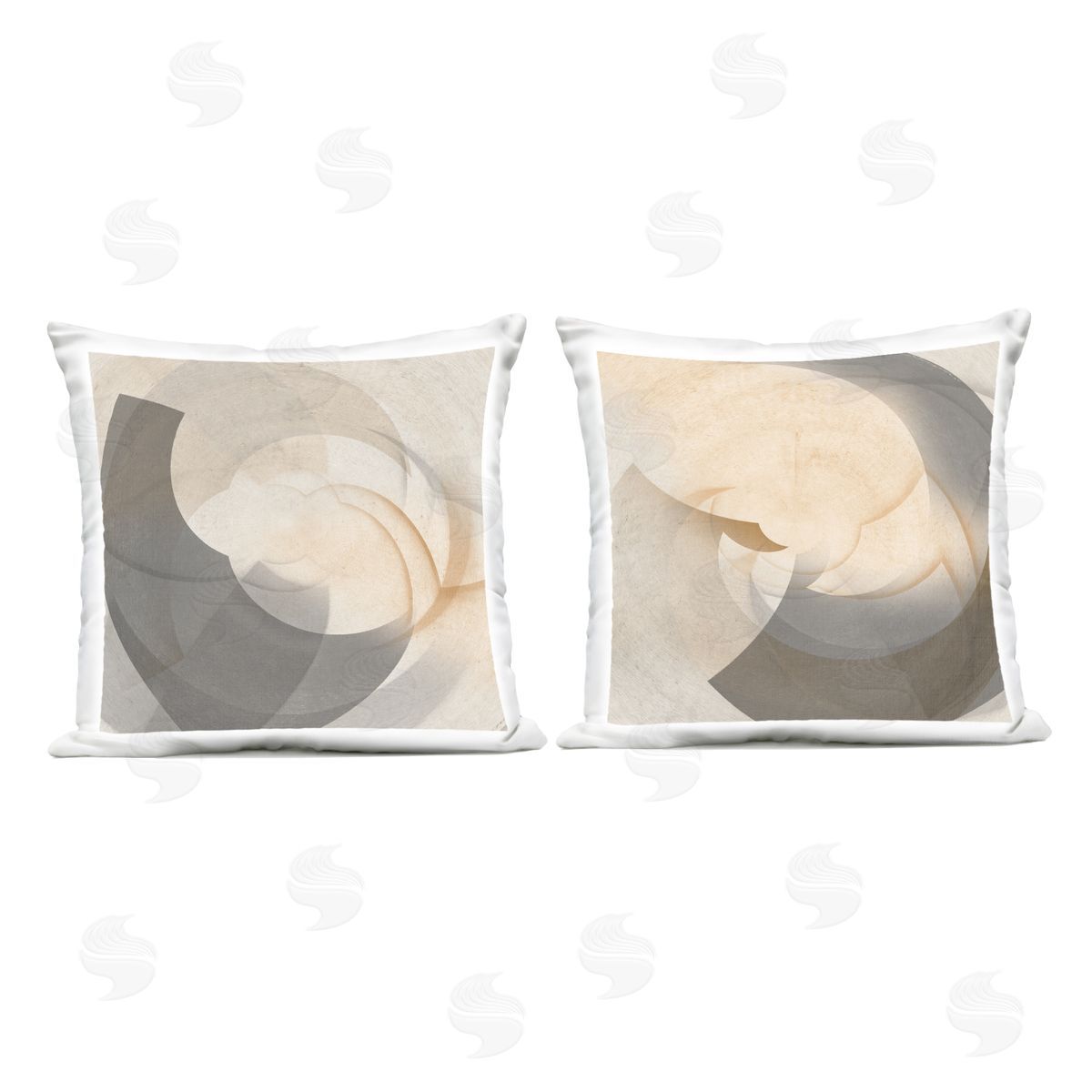 Noah Bay Shadowed Swoop Abstracts Outdoor Quick-Dry Polyester Printed Throw Pillow