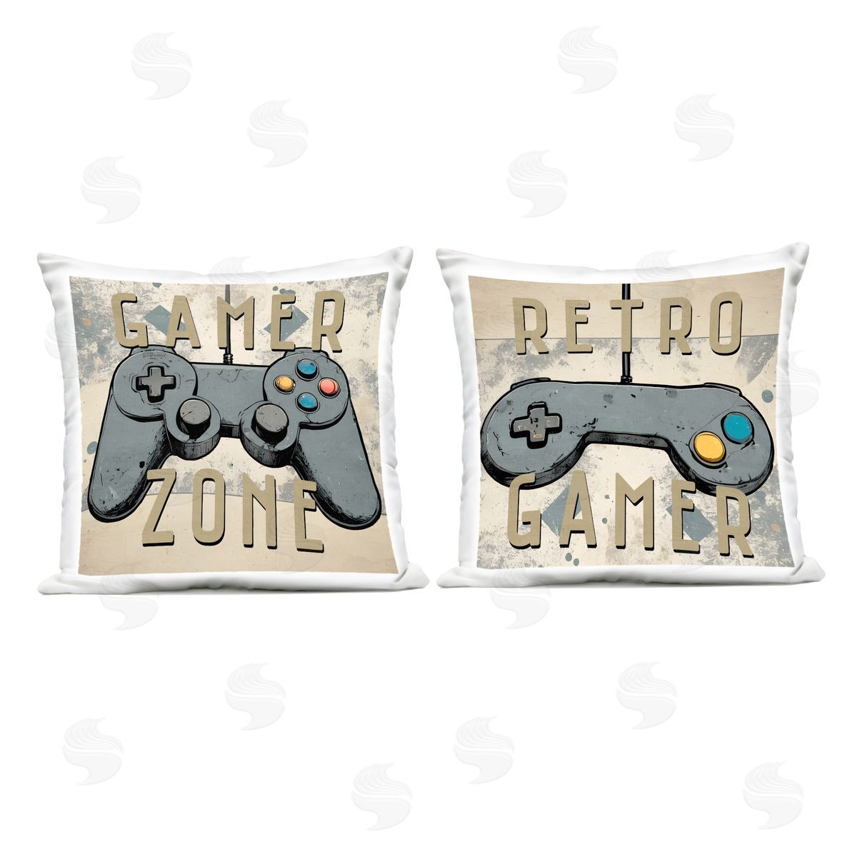 Kim Allen Retro Gamer Controllers Outdoor Quick-Dry Polyester Printed Throw Pillow