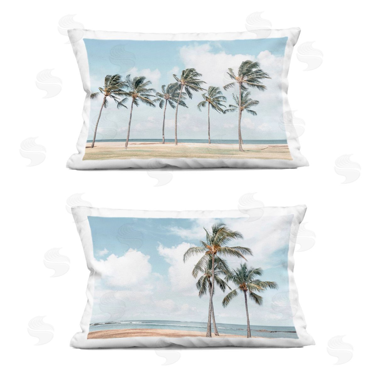 Elena Chukhlebova Sunny Windblown Palms Printed Plush Polyester Throw Pillow