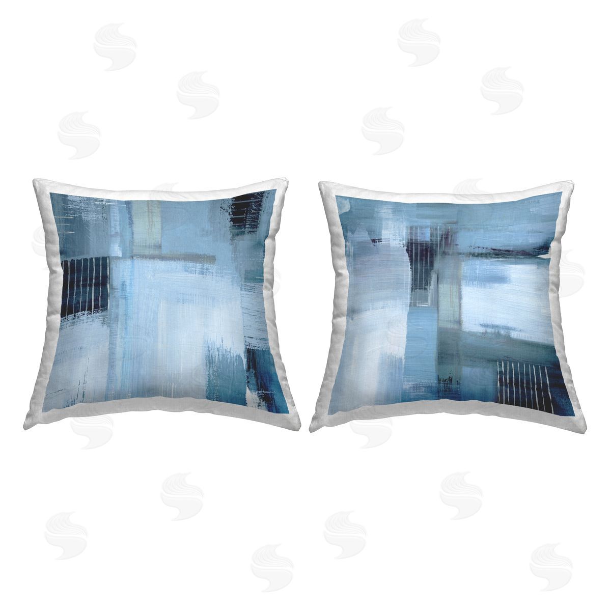 Susan Jill Funky Blue Abstracts Printed Plush Polyester Throw Pillow