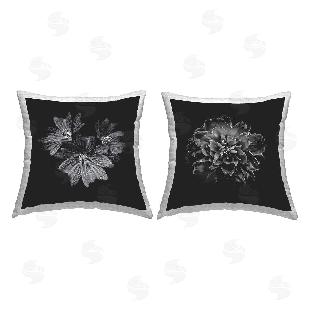 Brian Carson Mod Dahlia & Geranium Bloom Outdoor Quick-Dry Polyester Printed Throw Pillow