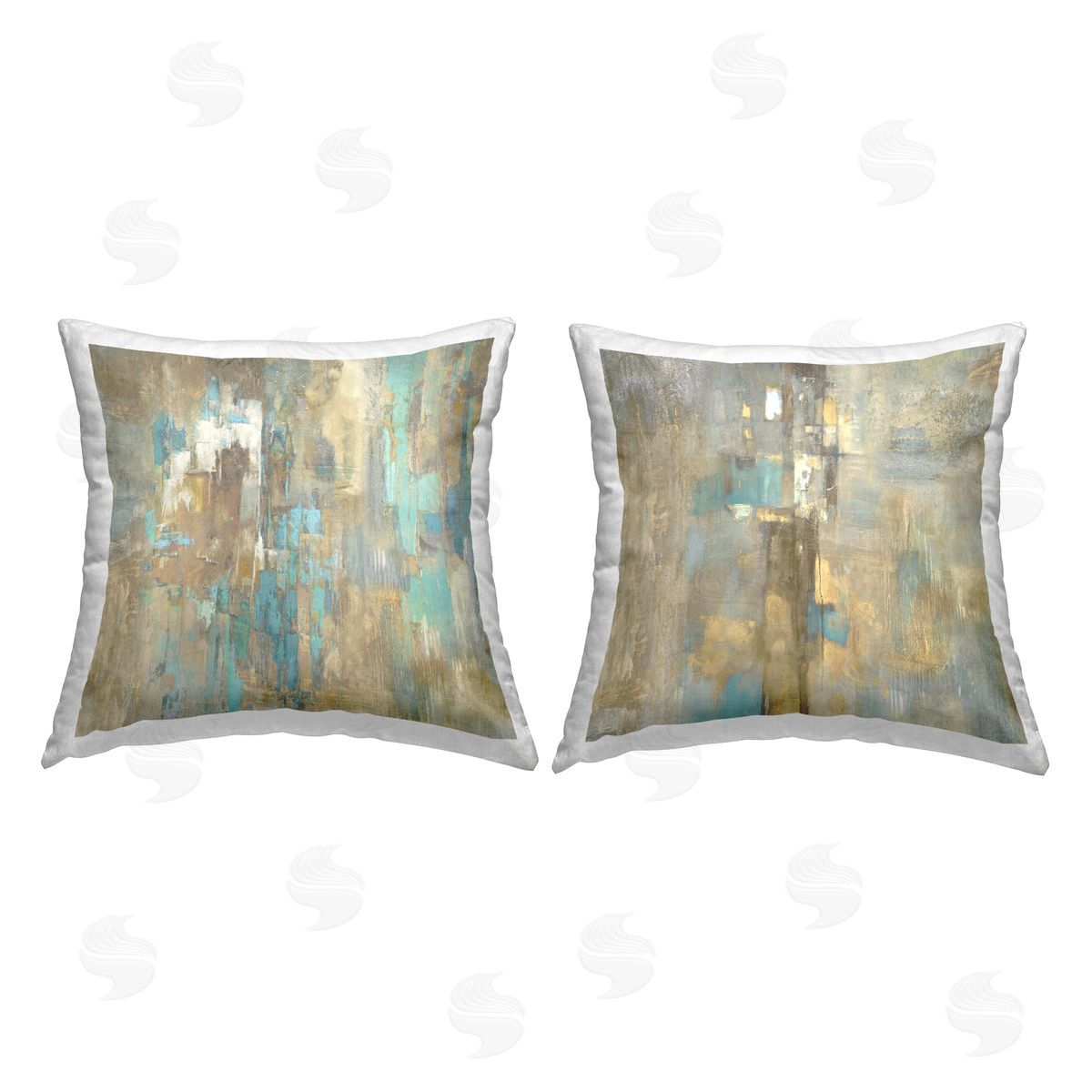 Justin Turner Gold & Rustic Abstractions Printed Plush Polyester Throw Pillow